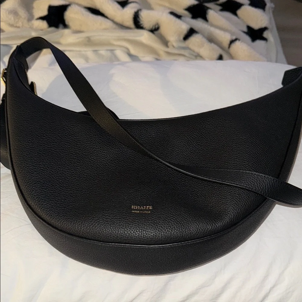 KHAITE Black Hobo Bag with Crescent Shape and Thick Strap - Picture 1 of 8